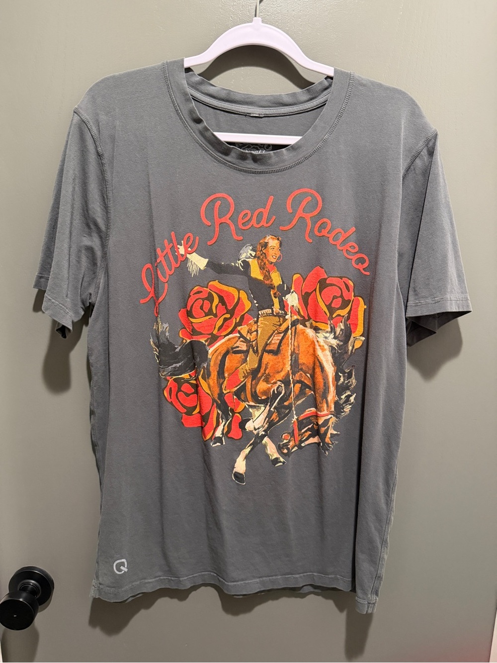 Little Red Rodeo Graphic Tee - Gray with Red Accents